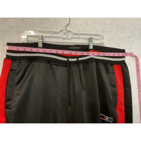 Sacred Crown Pants Mens 4XL Black Red Track Joggers Athletic Side Stripe Cuffed - Picture 7 of 12
